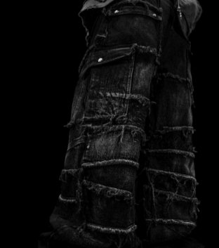 Oversized Distressed Cargo jeans Alloy Wash